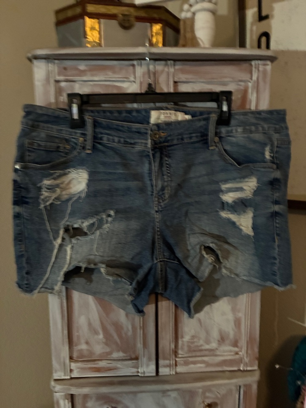 torrid Distressed Blue Denim Jean Shorts